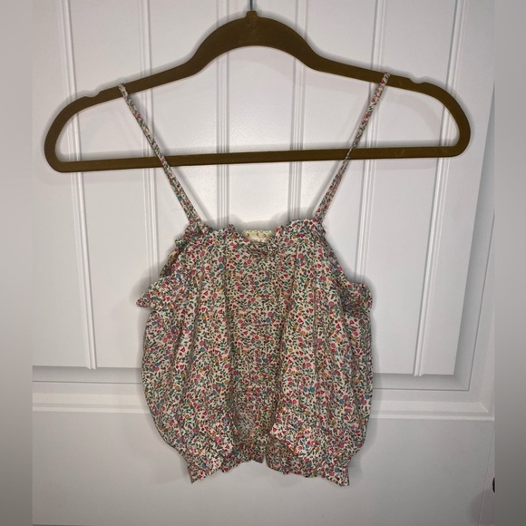 Kimchi & Blue Floral Spaghetti Strap Crop Top - Picture 6 of 7